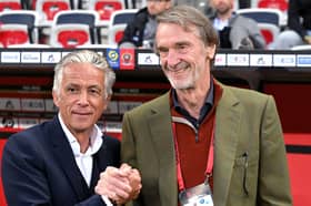 OGC Nice's president Jean-Pierre Riviere and Sir Jim Ratcliffe