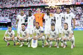 How England lined up for their final group game against Slovenia
