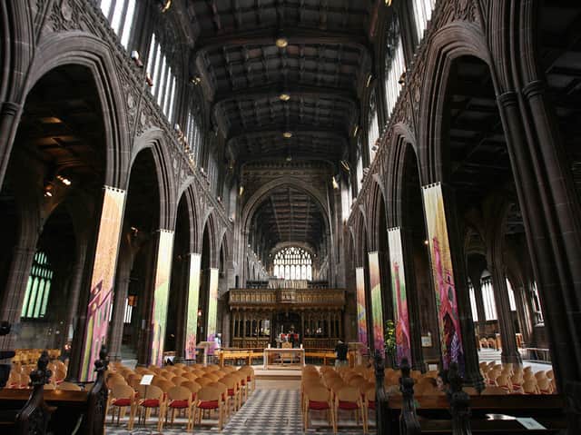 The interior of Manchester Cathedral. Photo: Paul Ellis/AFP via Getty Images)