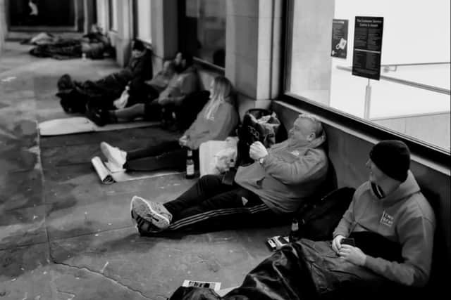 Two Brews’ volunteers doing a sleep-out on the streets