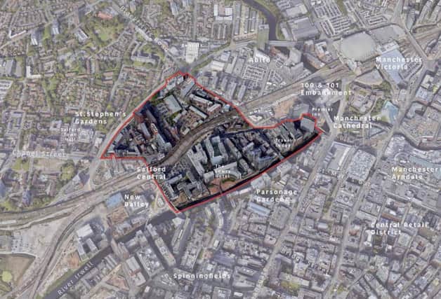 The boundary of the Chapel Wharf Development Framework area. Credit: Salford City Council.