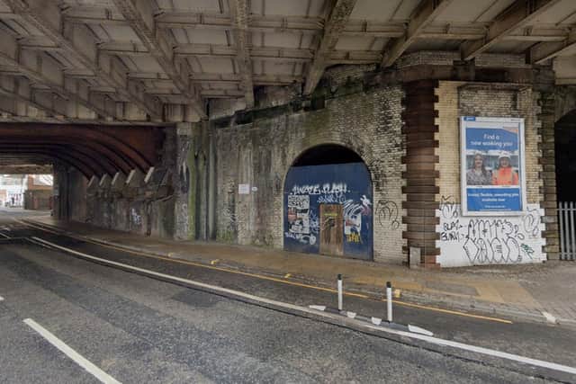 Railway arches in Chapel Street, Salford pictured in April 2021. Credit: Google Maps