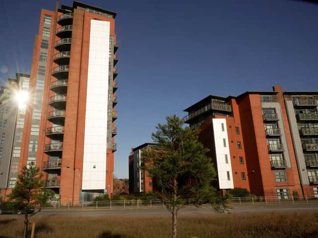 <p>The City Gate residential complex in Manchester. Photo by Christopher Furlong/Getty Images</p>