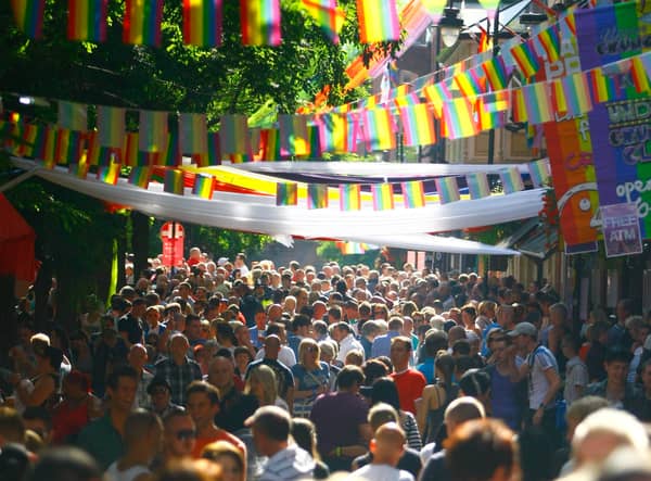 Manchester Gay Village during Pride weekend. Photo: Nathan Cox/Getty Images