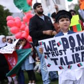 Protesters gather on Parliament Square against the Taliban take over of Afghanistan (Dan Kitwood/Getty)