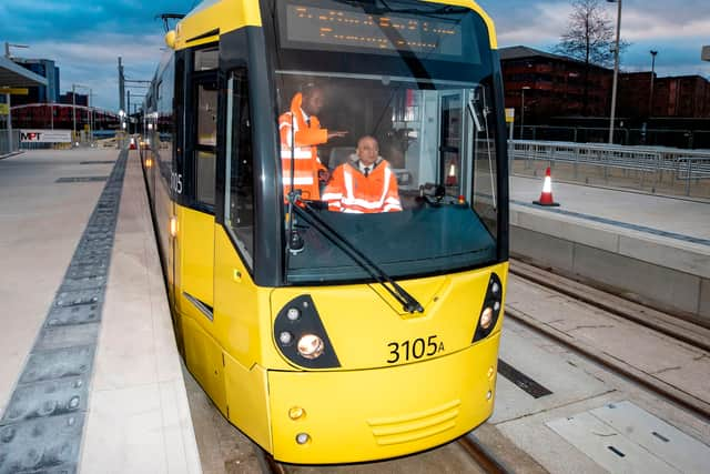 A Metrolink tram. Photo: Peter Byrne/ POOL/AFP via Getty Images