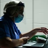 A nurse at a Covid vaccine centre