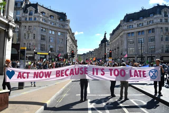 Extinction Rebellion protests in 2019 led to local authorities declaring climate emergencies. Photo: AFP via Getty Images 