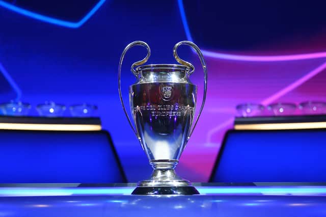 <p>Champions League trophy. Credit: Getty.</p>