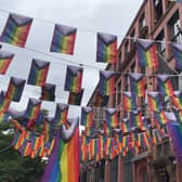 Rainbow flags out for Manchester Pride. Photo: Jessica Hay