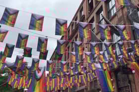 Rainbow flags out for Manchester Pride. Photo: Jessica Hay