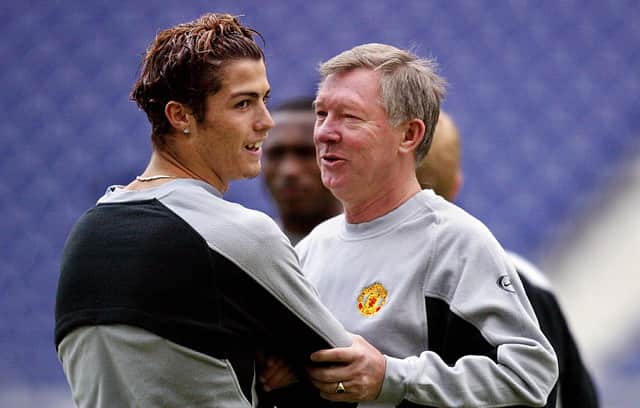 <p>Ronaldo says he always looked on Sir Alex as a father figure from his earlier days at Utd Credit: Getty Images</p>