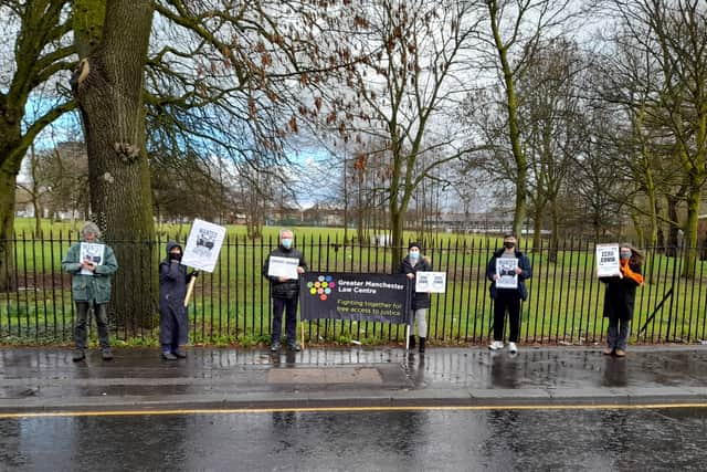 Greater Manchester Law Centre campaigning for Zero Covid. Photo: GMLC