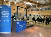 A vaccination clinic in Salford run by Hatzola   Credit: M Dansky