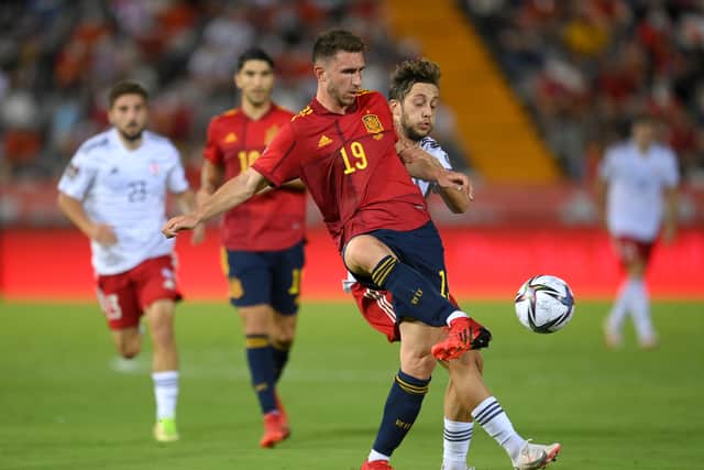 Aymeric Laporte in action for Spain. Credit: Getty.