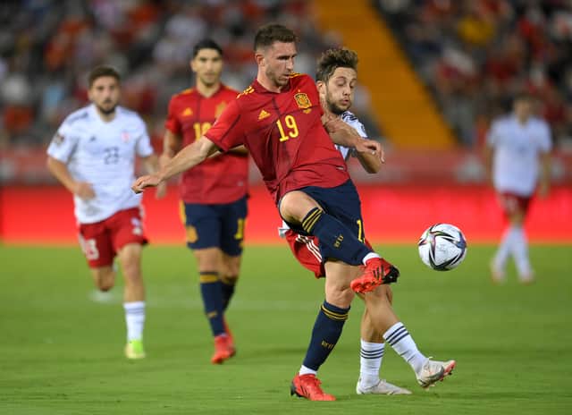 Aymeric Laporte in action for Spain. Credit: Getty.