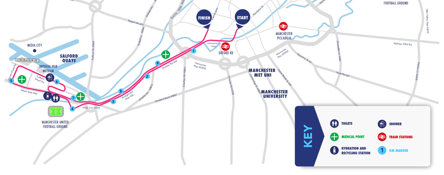 Great Manchester Run: route maps for 10k & half-marathon, start times ...