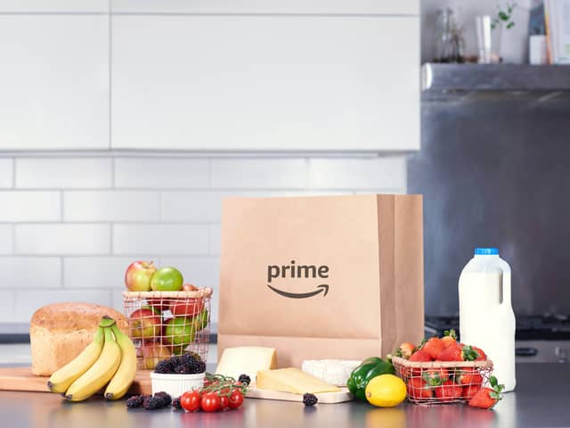 An Amazon Prime grcoery delivery
