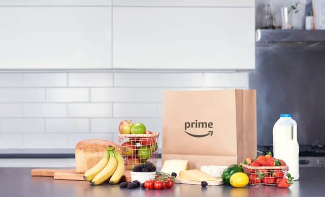 <p>An Amazon Prime grcoery delivery</p>
