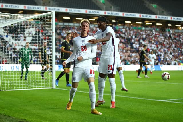 Cole Palmer celebrates scoring. Credit: Getty.