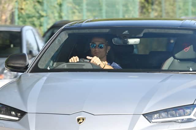 Ronaldo was pictured coming into training on Wednesday. Credit: Getty.