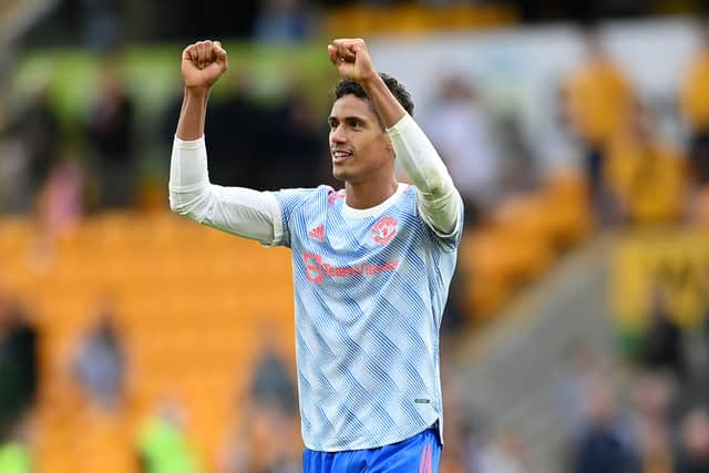 Varane could make his Old Trafford debut on Saturday. Credit: Getty.