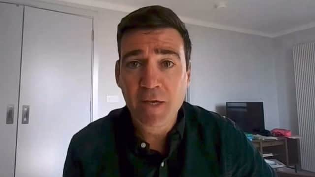 Greater Manchester Mayor Andy Burnham speaks at his press conference