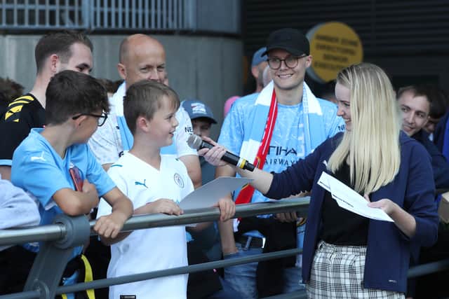 Ellen Ellard chats to Man City fans  Credit: Manchester City