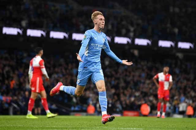 Cole Palmer celebrates his goal  Credit: Getty Images