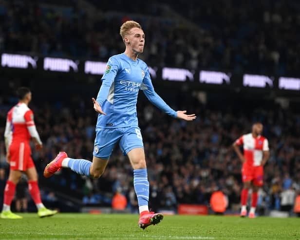 Cole Palmer celebrates his goal  Credit: Getty Images
