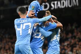 Manchester City celebrating their win over Wycombe Wanderers. They will hope to win the EFL competition for a fifth time.