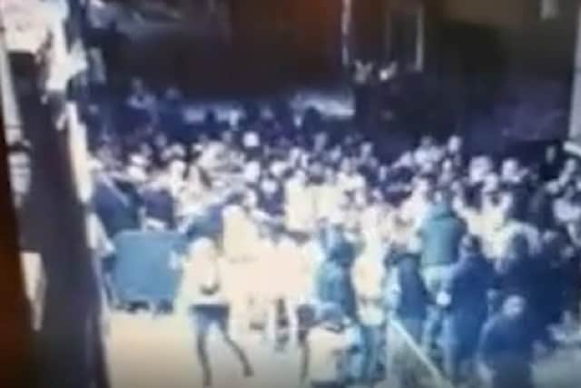 A crowd tries to barge into History nightclub, Deansgate, Manchester