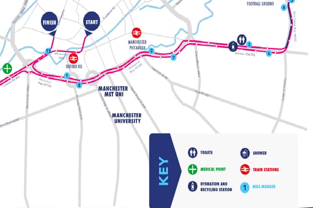 Great Manchester half marathon route map