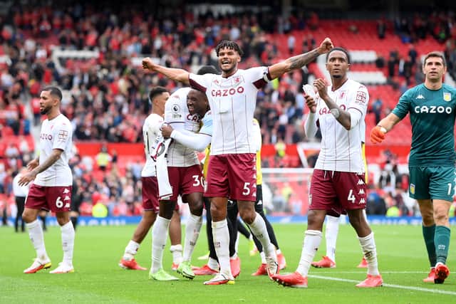 Tyrone Mings of Aston Villa celebrates his sides win Credit: Getty Images