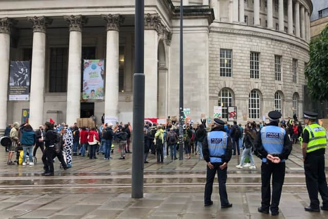 The Youth Strike 4 Climate Manchester event in the city centre on Friday