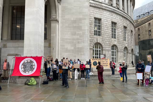 Protestors at the Youth Strike 4 Climate event in Manchester city centre