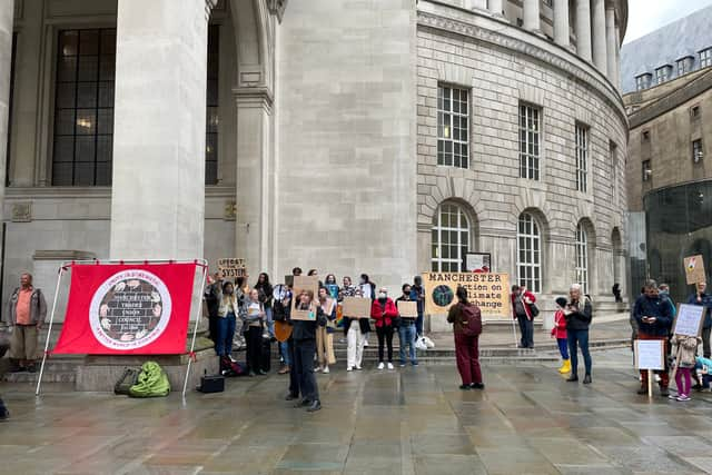 Protestors at the Youth Strike 4 Climate event in Manchester city centre