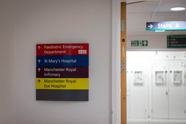 Manchester, United Kingdom - Manchester Hospital Internal Sign