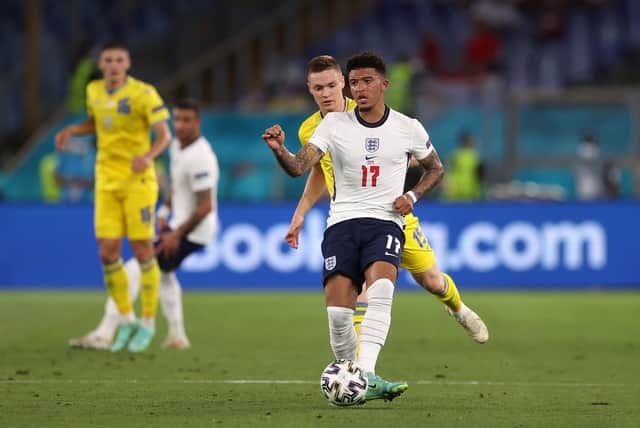 Jadon Sancho is one of United’s better players on the game. (Photo by Lars Baron/Getty Images)