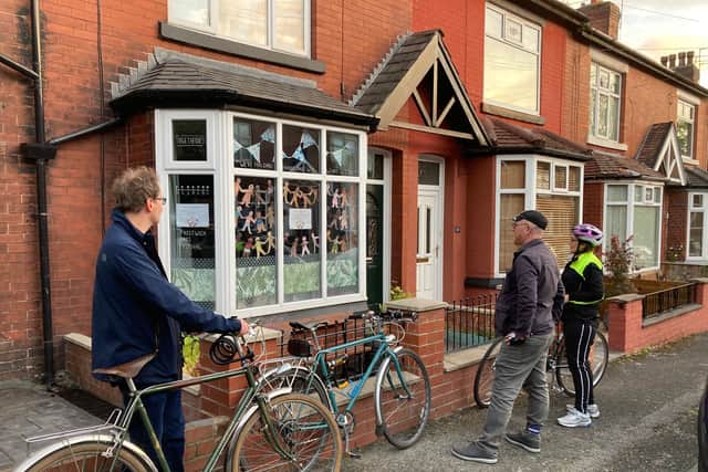 A cycling art trail event organised by Walk Ride Prestwich and Whitefield for the Prestwich Arts Festival