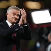 Ole Gunnar Solskjaer claps the Old Trafford crowd. Credit: Getty.