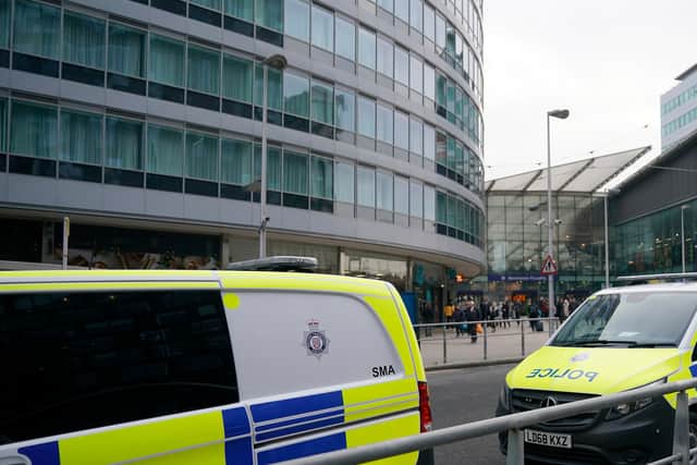 Police vans in Manchester. Photo: Christopher Furlong/Getty Images