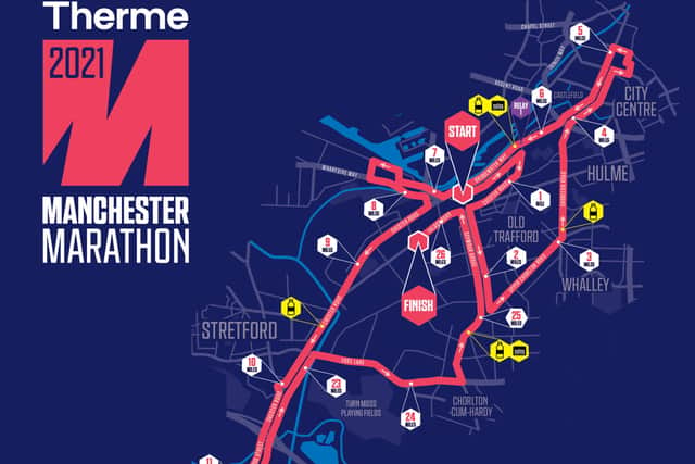 Manchester Marathon route map 2021