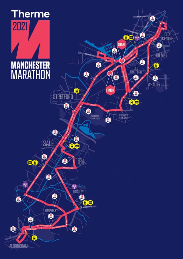 Manchester Marathon route map 2021