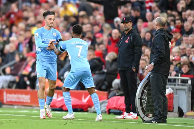 Grealish was hooked in the second period. Credit: Getty.