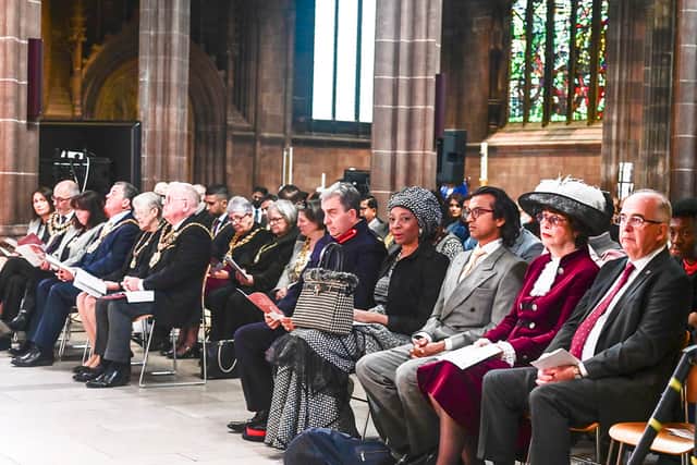 Dignitaries attending the service at Manchester Cathedral
