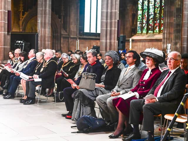 Dignitaries attending the service at Manchester Cathedral