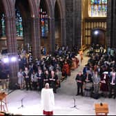 The memorial service for the anniversary of Mahatma Gandhi’s birth in Manchester Cathedral