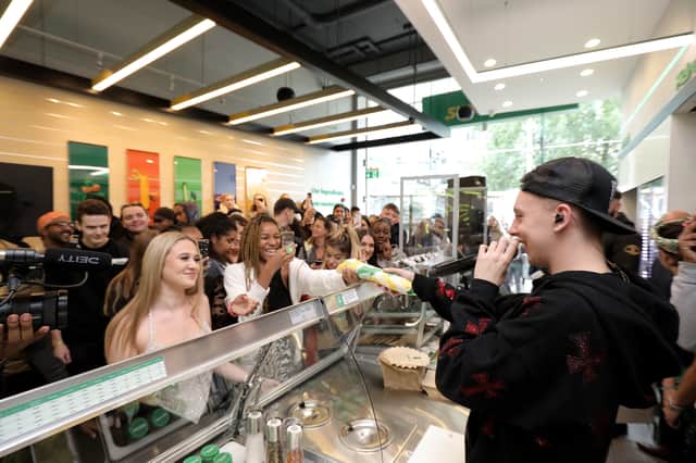 Rapper Aitch at Manchester Piccadilly Subway Photo: Taylor Herring