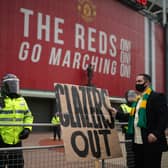 A protest against the Glazers in May 2021  Credit: Getty